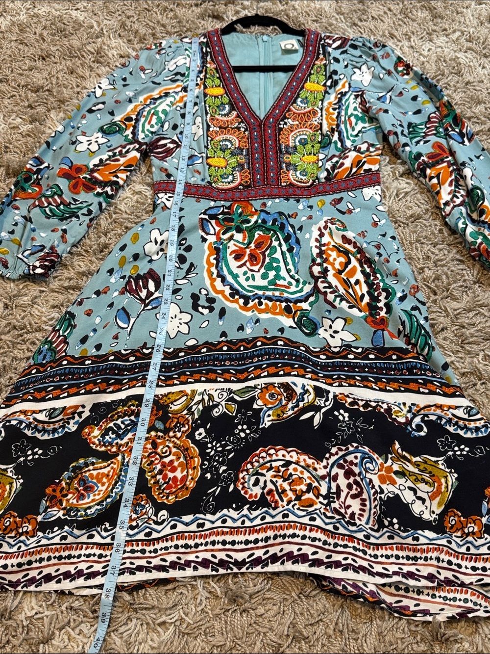 Akemi + Kin Anthropologie Beaded Boho V-Neck Mini Dress size 4 - Picture 14 of 16